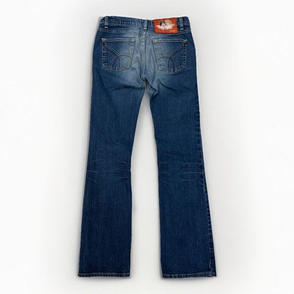Fiorucci Vintage Women's Straight Leg Denim Jeans Size 3 Angel Patch Medium Wash - Picture 2 of 13